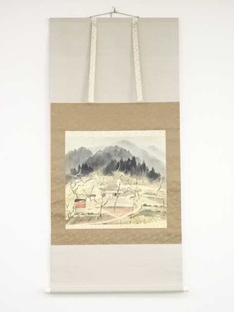 JAPANESE HANGING SCROLL / HAND PAINTED / SCENERY / BY KOSHO HAMA